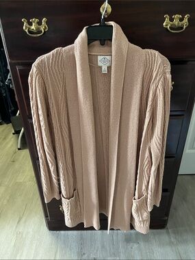 St. John's Bay Blush Open-Front Cable Cardigan